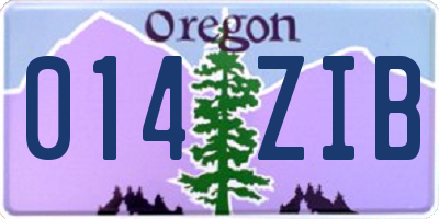 OR license plate 014ZIB