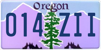 OR license plate 014ZII