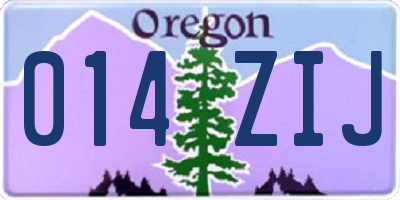 OR license plate 014ZIJ