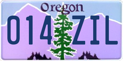 OR license plate 014ZIL