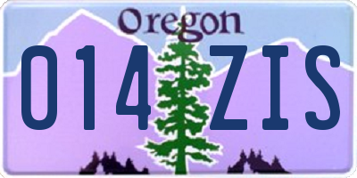 OR license plate 014ZIS