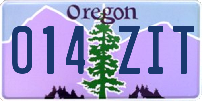 OR license plate 014ZIT