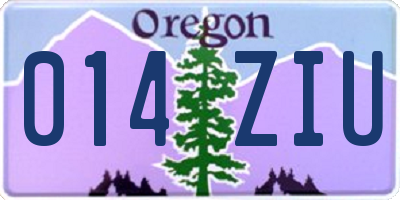 OR license plate 014ZIU