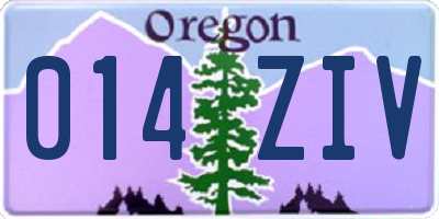 OR license plate 014ZIV