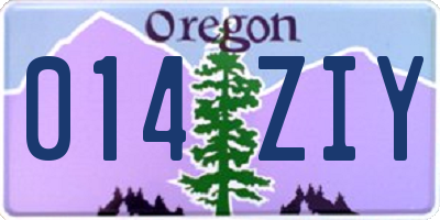 OR license plate 014ZIY