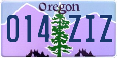 OR license plate 014ZIZ