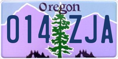 OR license plate 014ZJA