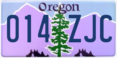 OR license plate 014ZJC