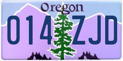 OR license plate 014ZJD