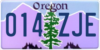 OR license plate 014ZJE