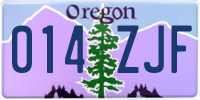OR license plate 014ZJF
