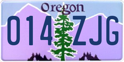 OR license plate 014ZJG