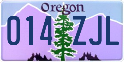 OR license plate 014ZJL