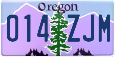 OR license plate 014ZJM