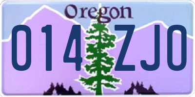 OR license plate 014ZJO