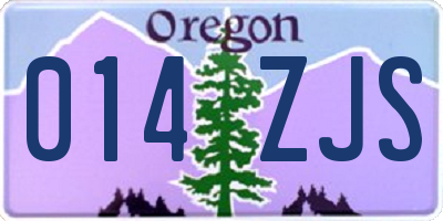 OR license plate 014ZJS