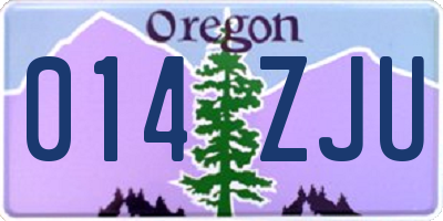 OR license plate 014ZJU