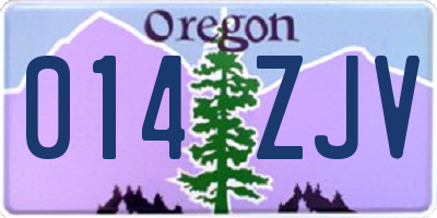OR license plate 014ZJV