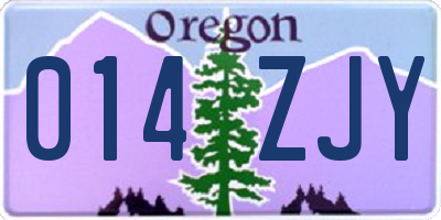 OR license plate 014ZJY
