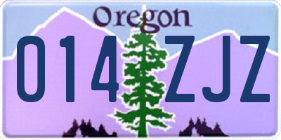 OR license plate 014ZJZ