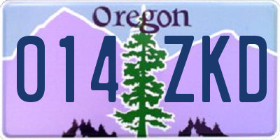 OR license plate 014ZKD