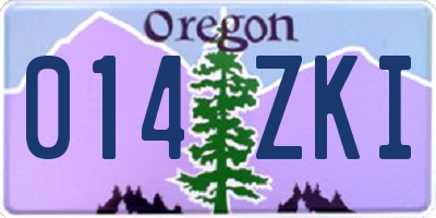 OR license plate 014ZKI