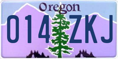 OR license plate 014ZKJ