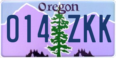 OR license plate 014ZKK