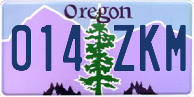 OR license plate 014ZKM