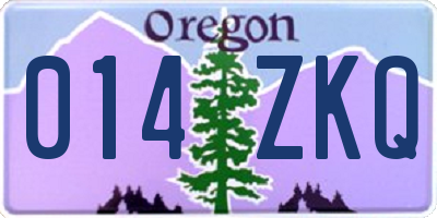 OR license plate 014ZKQ