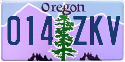OR license plate 014ZKV