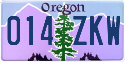 OR license plate 014ZKW