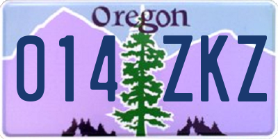 OR license plate 014ZKZ
