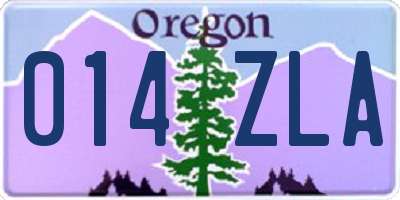 OR license plate 014ZLA