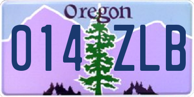 OR license plate 014ZLB