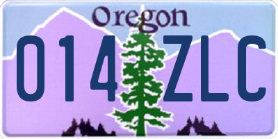 OR license plate 014ZLC