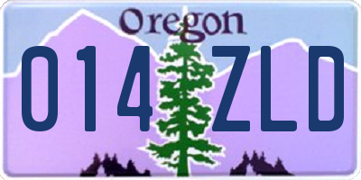 OR license plate 014ZLD