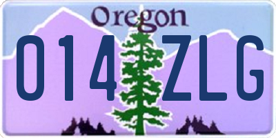 OR license plate 014ZLG