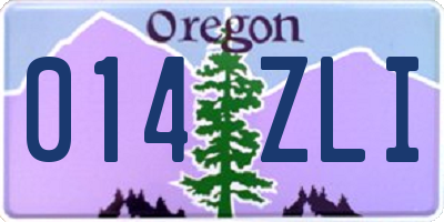 OR license plate 014ZLI