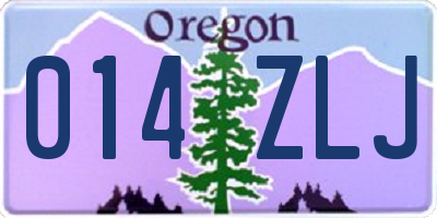 OR license plate 014ZLJ