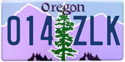 OR license plate 014ZLK