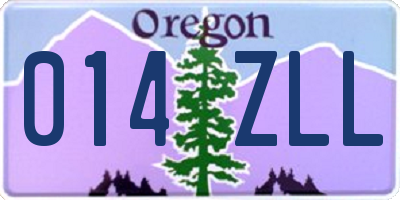 OR license plate 014ZLL