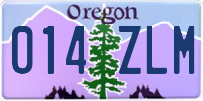 OR license plate 014ZLM