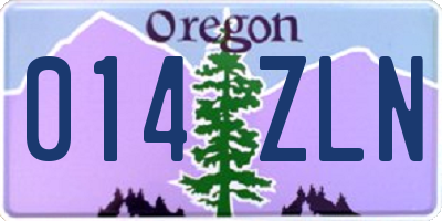 OR license plate 014ZLN