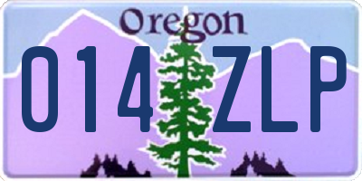 OR license plate 014ZLP