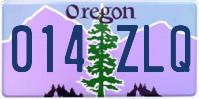 OR license plate 014ZLQ
