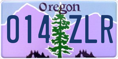 OR license plate 014ZLR