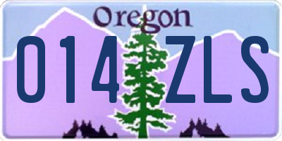 OR license plate 014ZLS