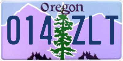 OR license plate 014ZLT