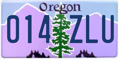 OR license plate 014ZLU